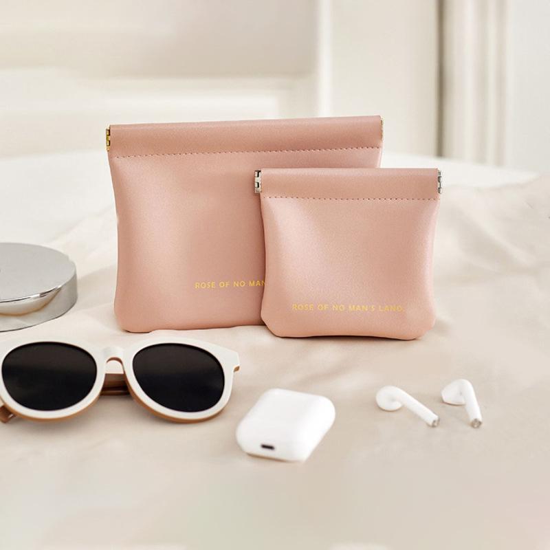 Compact Auto-Close Shrapnel Bag: Earphone, Cable & Cosmetic Portable Storage