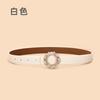 Ladies Belt With Crystal Diamond Square Buckle Decorative Belt Women'S Leather Smooth Buckle Belt
