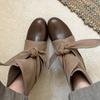 Versatile new flat-bottomed retro splicing women's boots round head rad autumn bow fashion beauty short boots women's short tube
