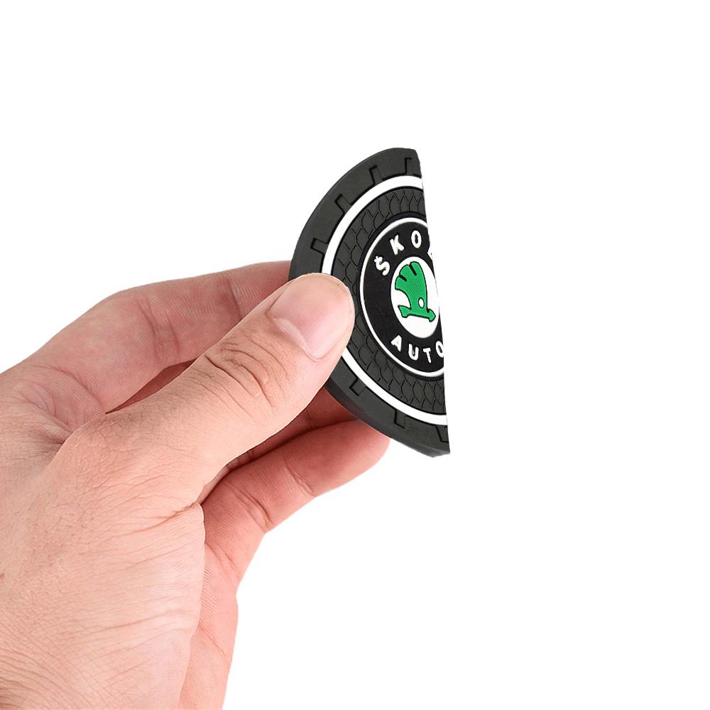 Car Coaster Water Cup Mat Non-Slip Pad Accessories For Skoda Rapid Scala Kodiaq Fabia Kamiq Karoq Octavia 2 3 A5 A7 VRS