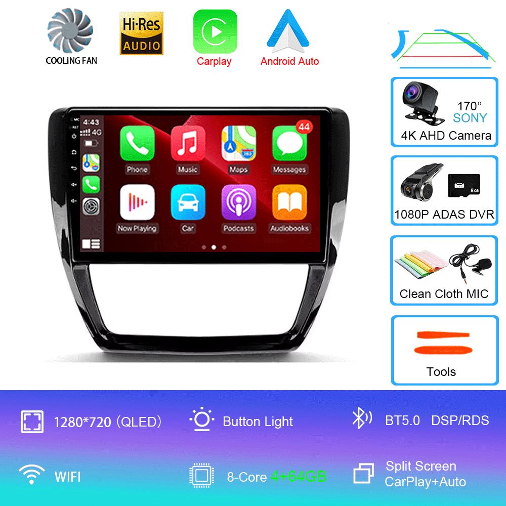 For Volkswagen VW Sagitar Jetta 6 Bora 2011-2018 Car Radio Android 14 Navigation GPS Multimedia Player Stereo WiFi+4G Carplay BT