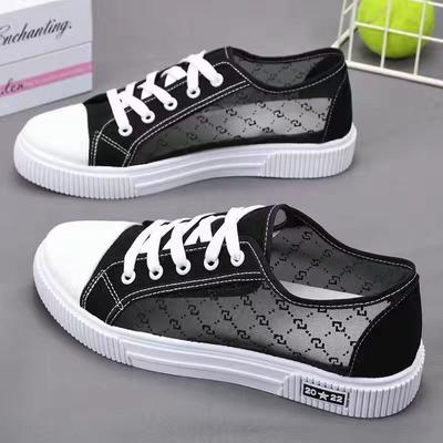 Sommer Neue Mesh-Schuhe für Damen Atmungsaktive Mesh-Canvas-Schuhe Damen Vielseitige Board-Schuhe