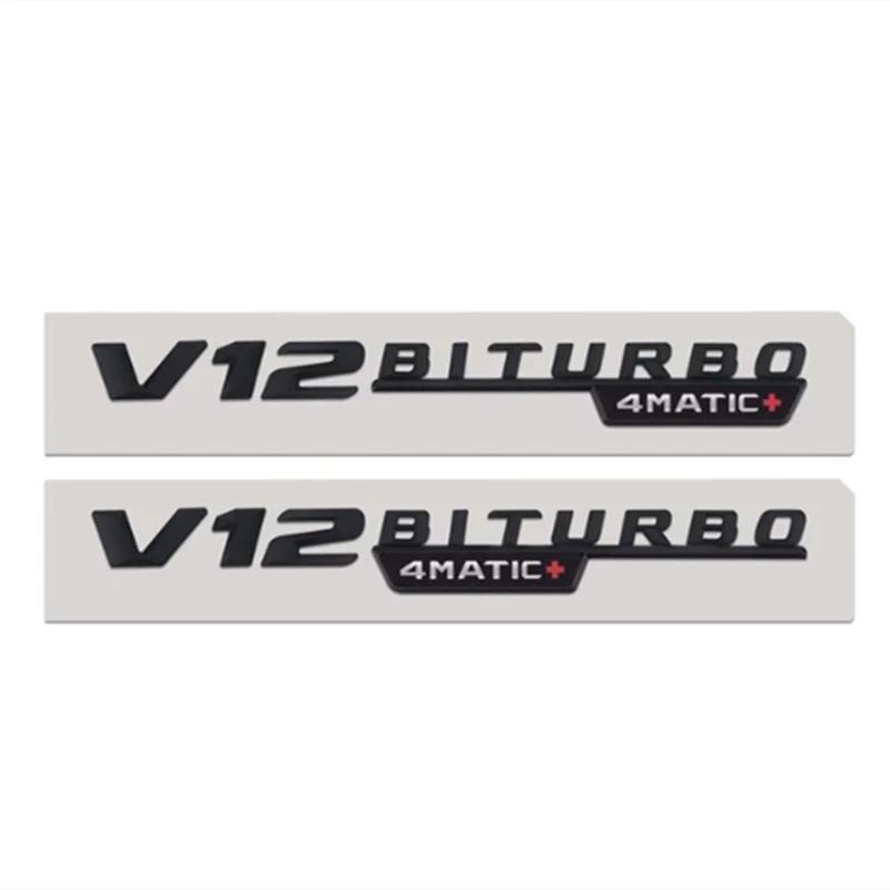 Car Chrome 3D Letters Label V12 BITURBO 4MATIC For Mercedes Benz AMG C43 C63 C63S E43 E53 E63S S65L Front Fender Side Stickers YY8