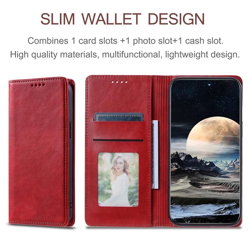 Magnetyczne Etui Skórzane z Klapką Dla OPPO A57S A78 A58 A57 A77 A74 A54 5G A53 A16 A15S A17 A96 A76 A36 A55 A52 A92 A8 Etui Książkowe na Telefon