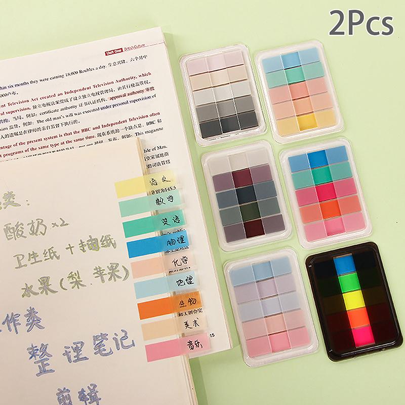 2 Box 200Pcs Stickers Extractable Sticky Tabs Page Markers Sticky Tabs Writable Page Sticky Notes Transparent Color