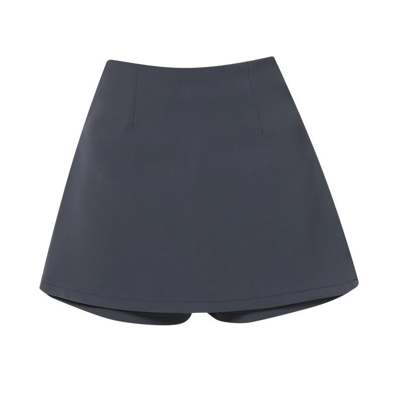 Koreanischer Stil Hohe Taille Schlankmachende A-Linien-Rockhose mit Seitenschlitz für Damen