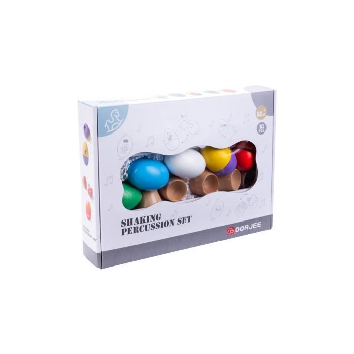 5 Œufs maracas en bois - hochets rigolos à secouer - jouet en bois à partir de 12 mois