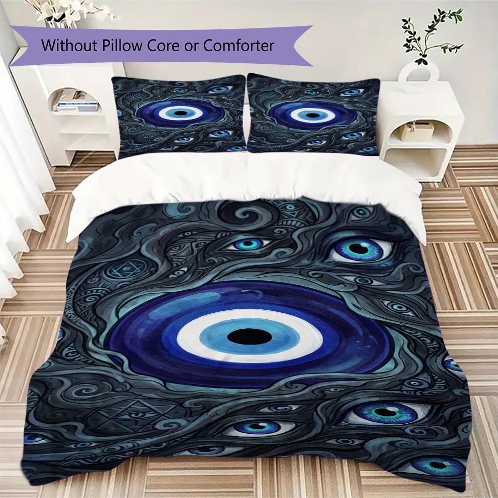 Evil Eye Pattern Bedding uilt Set uilt Cover Pillowcase Home Decoration Birthday Gift (1 * duvet cover + 2 * pillowcase  without core)165