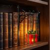 Portable Desk Lamp for Readers Christmas Bookshelf Lamp, Nook Light with Warm LED Nightlight, 3D Printed Shade, Sturdy Iron Book Vintage Hidden Metal