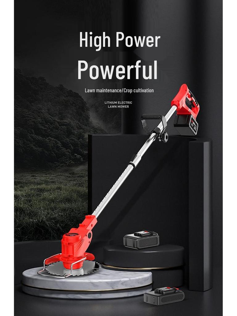 High-Power Rechargeable Electric Lawn Mower & Weeder with Lithium Battery