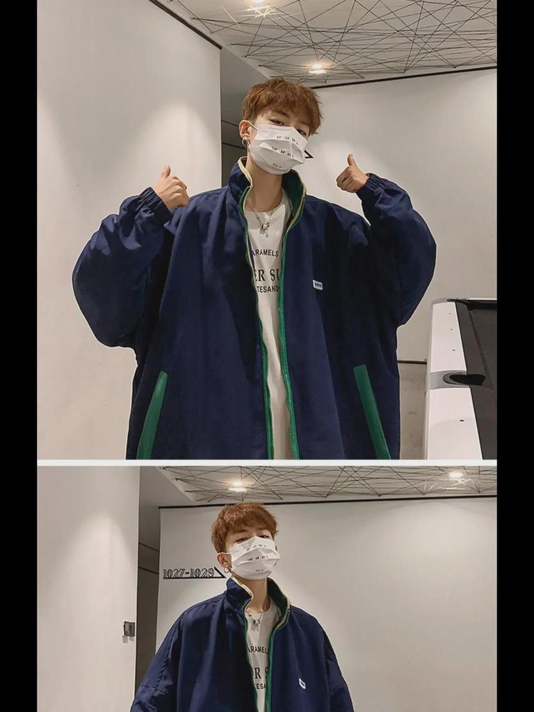 Nueva Chaqueta de Costura a Dos Caras para Niños Estilo Hong Kong, Corte Holgado Inspirado en Corea para Primavera y Otoño