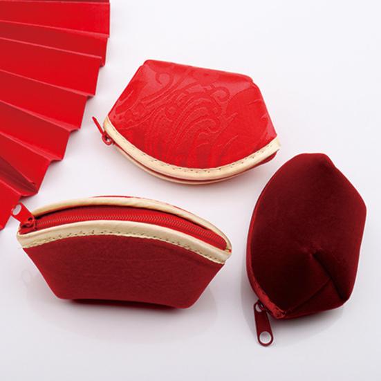 Jewelry Storage Bag Red Velvet Household Supplies Washable Ear Studs Necklace Ring Travel Bag Pretty Storage Washable