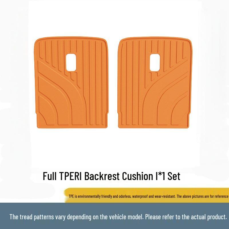 Ideal i8 Car Floor Mats Set - Black/Orange TPE, Fits 25 Models, Includes Trunk Mat.