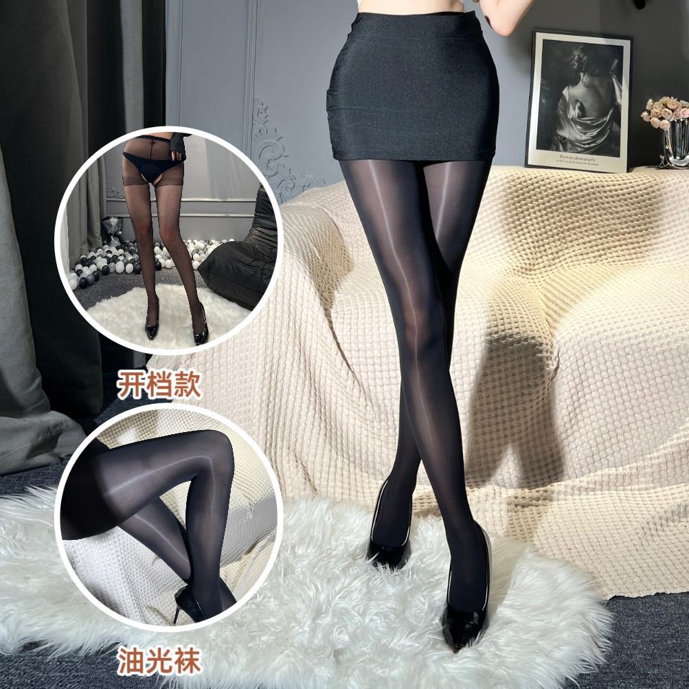 Sexy Thin Horse Oil Socks, Silky and Shiny Women's Leggings, Black Silk Black Pantyhose, Aurora Socks.