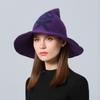 Coseplay Wizard Black Hat Pointed Crown Wool Knit Hat Unique Halloween Witch Hat  Party