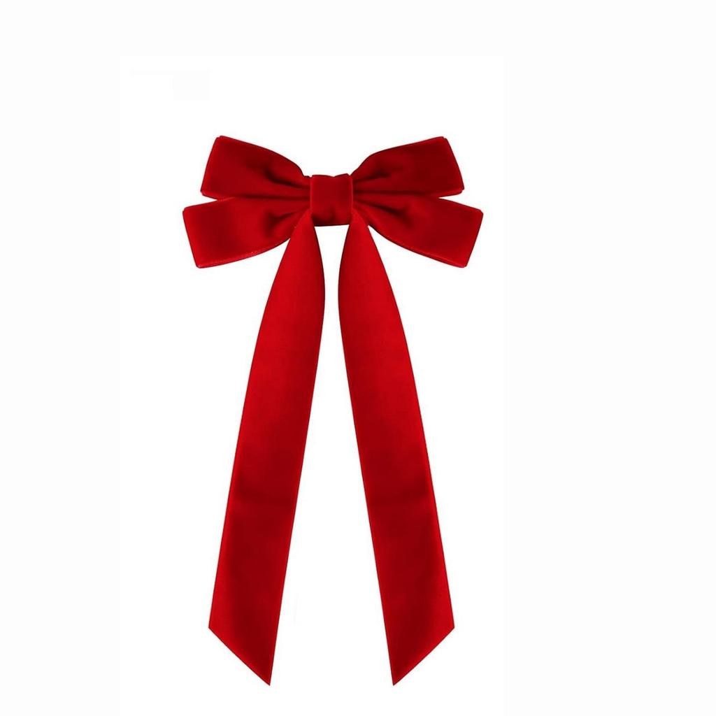 18cm Christmas Velvet Bowknot Pendants Xmas Tree Drop Ornaments Wreath Bow Noel Ornaments Merry Christmas Decors Happy New Year