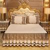 Thick Bed Skirt Three-Piece Winter Crystal Velvet Fleece-Lined Quilted Bedspread Quilt Cover Velvet Bed Skirt