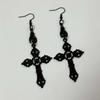Punk Gothic Vampire Black Bat Sword Cross Dangle Earrings for Men Women Halloween Party Drop Earrings Jewelry Accessories Gifts