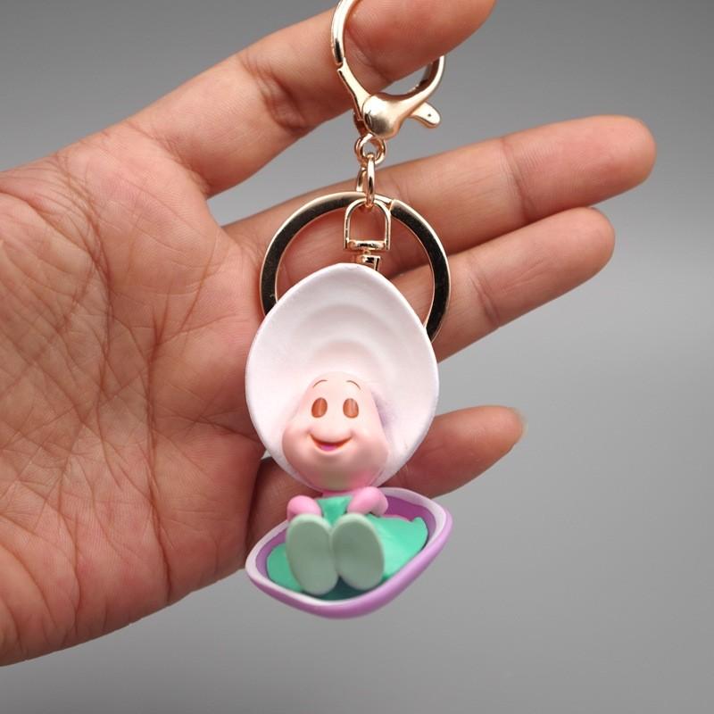 Oyster Shell Baby Car Keychain With Cartoon Animal Design For Kids Gifts