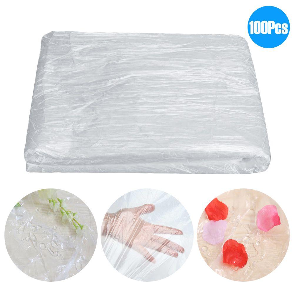 100pcs/Pack Waterproof Film Disposable Plastic Sheets Disposable Sauna Blanket Massage Table