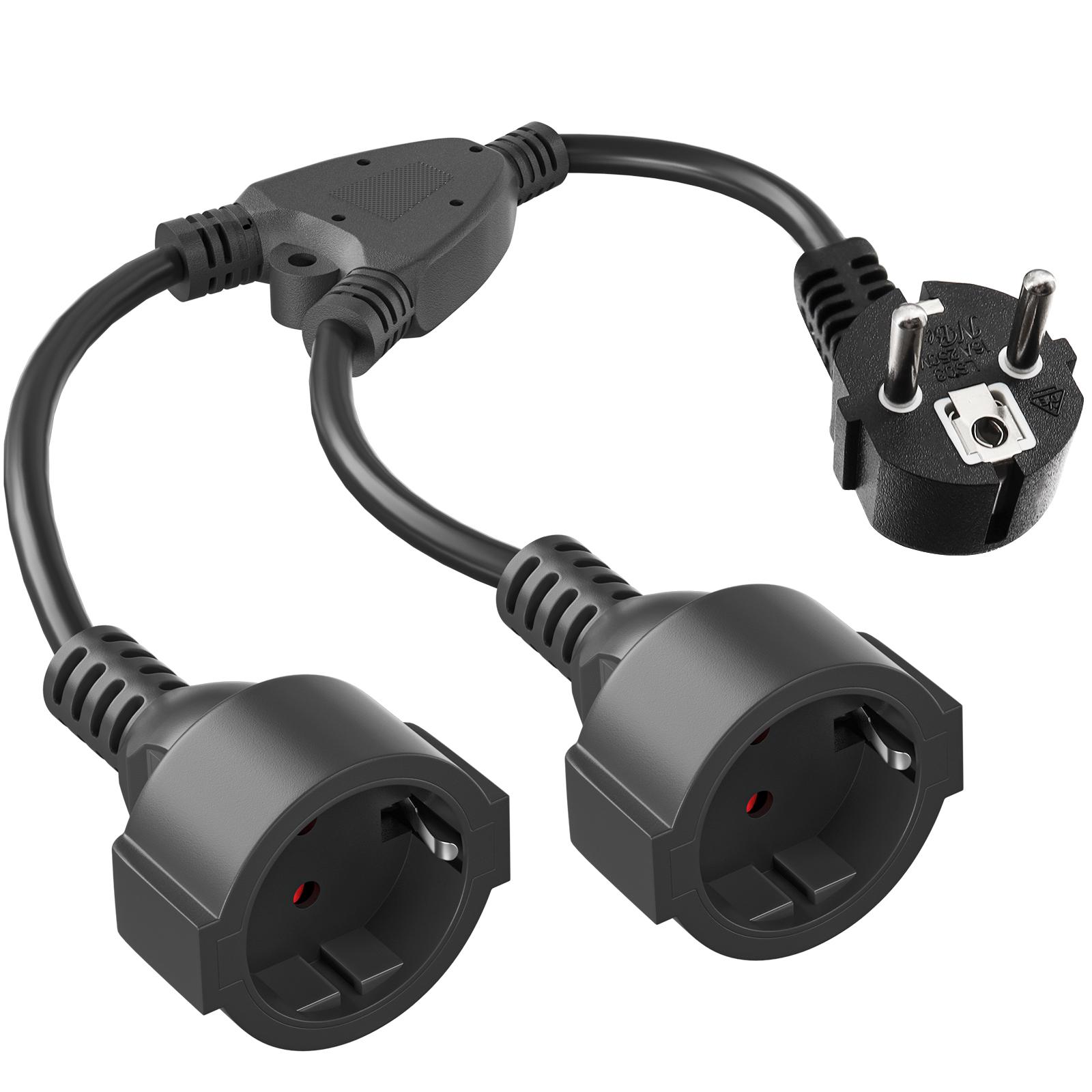 

Європейський кабель-подовжувач ЄС з подвійними штекерами, подовжувач живлення від чоловічого до жіночого, електрична розетка, водонепроникний IP20 для зовнішнього використання EU Plug чорний