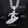European and American Alloy Jewelry Skateboard Youth Full Diamond Pendant, Men's Hip-hop Style Personalized Accessories Necklace
