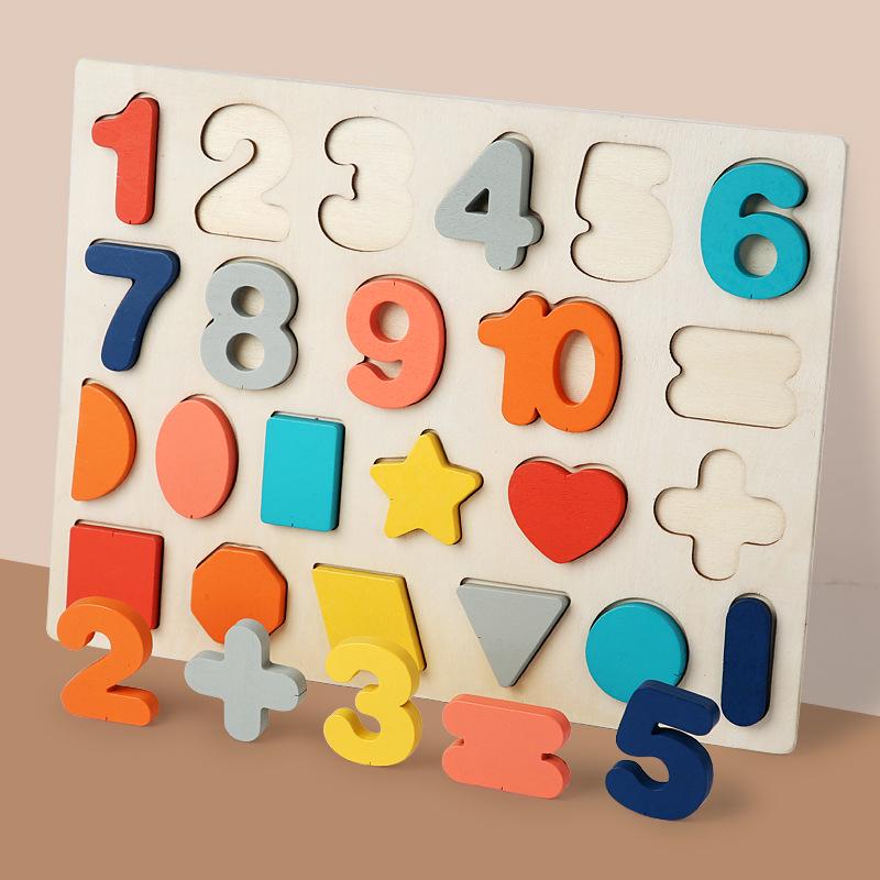 Wooden Shape & Number Recognition Puzzle for Early Childhood Education