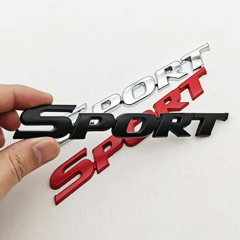 2025 New 3D Chrome Metal Car Letters Logo SPORT Emblem Badge Sport Stickers Car Rear Trunk Accessories