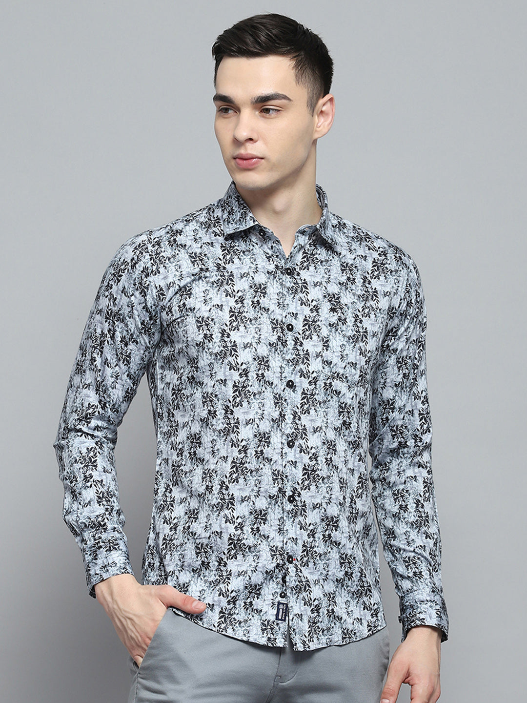 Monte Carlo Men Slim Fit Grey Shirt XL серый