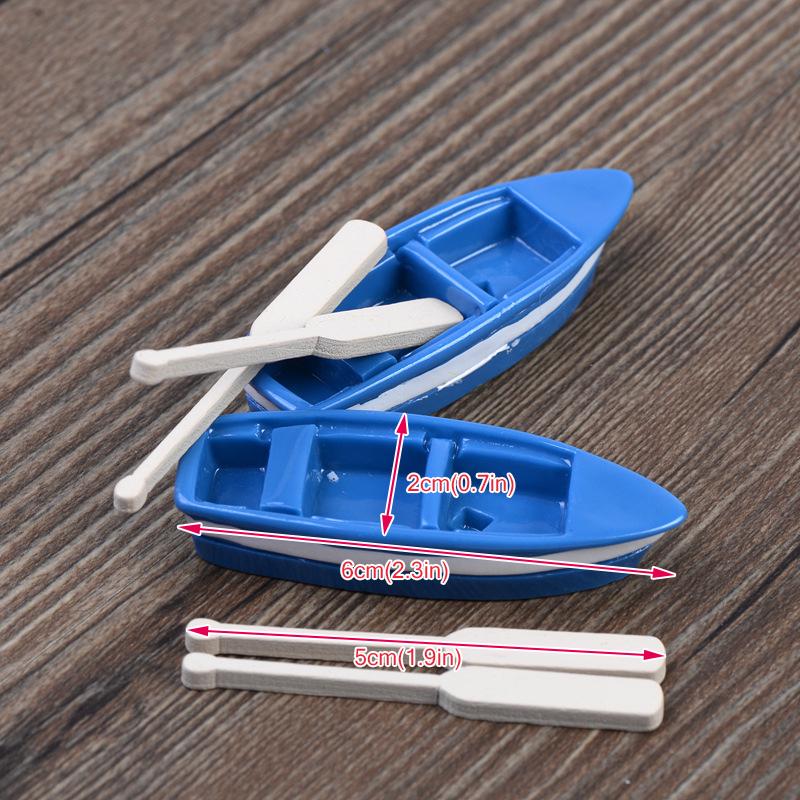 Lot 1Pcs Boat+2pcs Oar Doll House Miniatures Garden Decor DIY Craft Ornaments Lot 1Pcs Boat+2pcs Oar Doll House Miniatures Garden Decor DIY Craft Ornaments