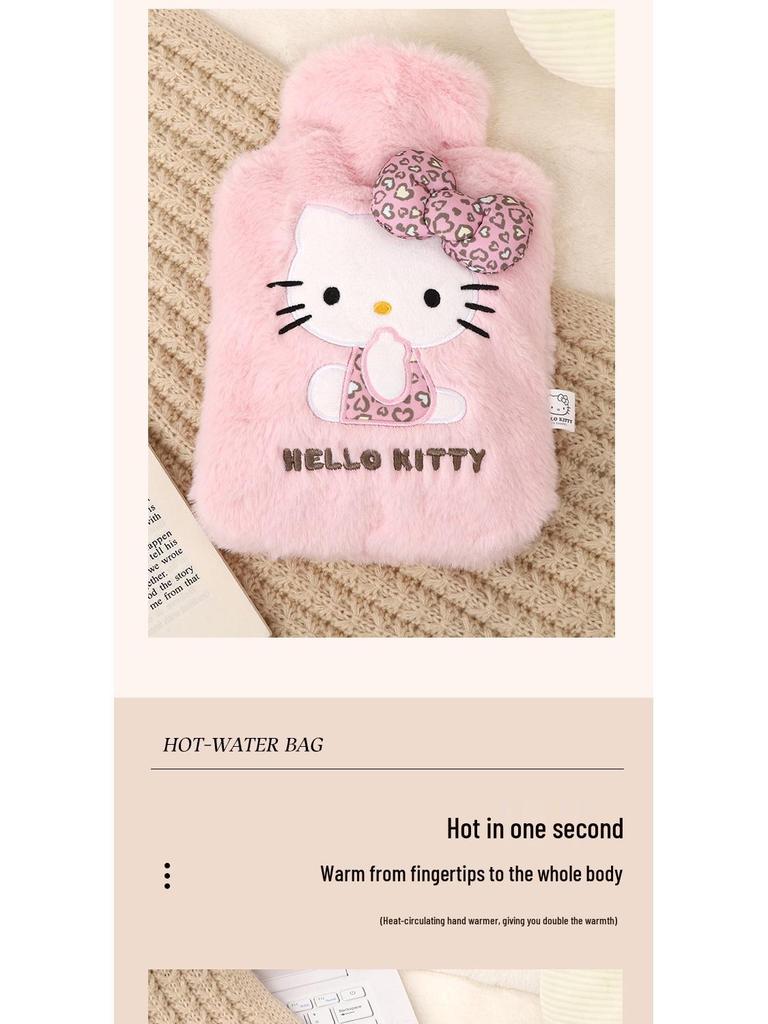 Leopard Print Hot Water Bottle - Explosion-Proof, Thickened, Cute Design for Abdominal Comfort.