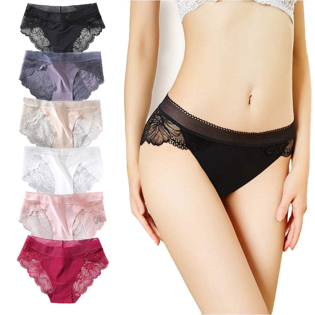 

Fanyueng Сексуальные кружевные трусики Супер милые Обычные Мягкие и дышащие Размер C Женские (6 упаковок) - Женское нижнее белье, трусики, (Тип - Упаковка из 6 штук, L)