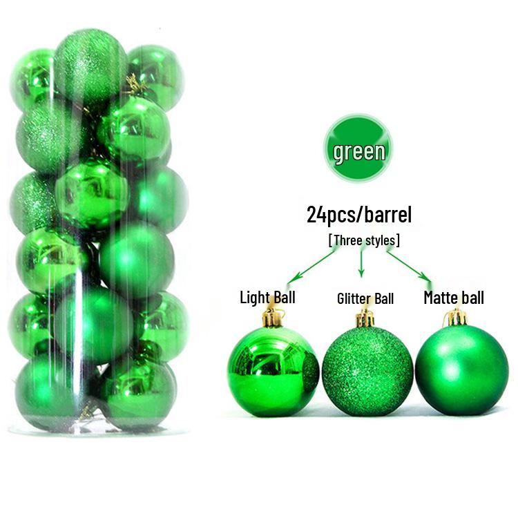 Creative 24-Piece Christmas Ball Ornament Set - Matte Pink Plastic Decorations for Holiday Gifts