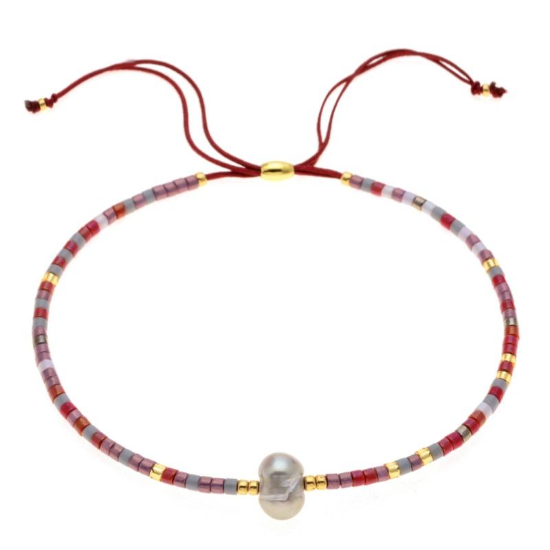 Bohemian Bracelet, Natural Stone Ladies Bracelet, Rice Bead Beaded Bracelet, Hand-woven.