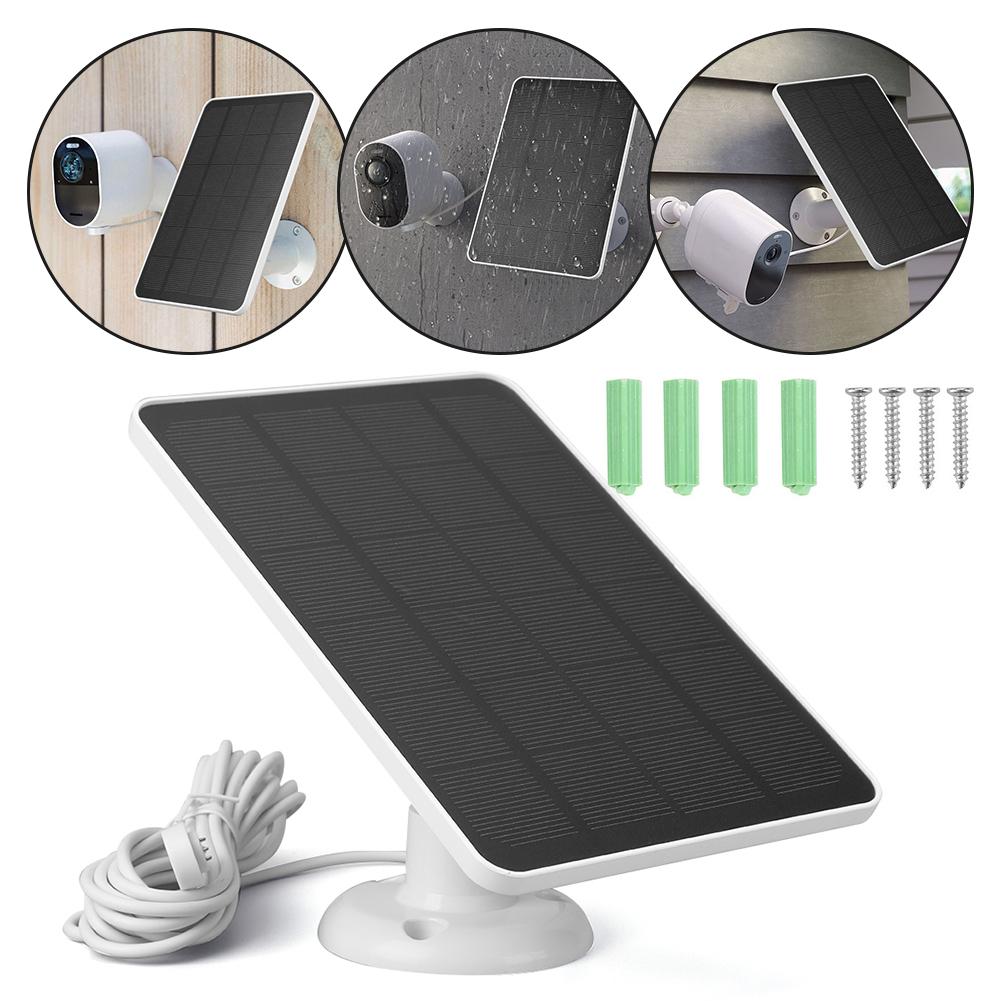 4W/6W 5V Wall Mount Solar Battery Charger Weatherproof Solar Charging Panels Kit Adjustable for Arlo Pro 5S 4 3 Security Camera
