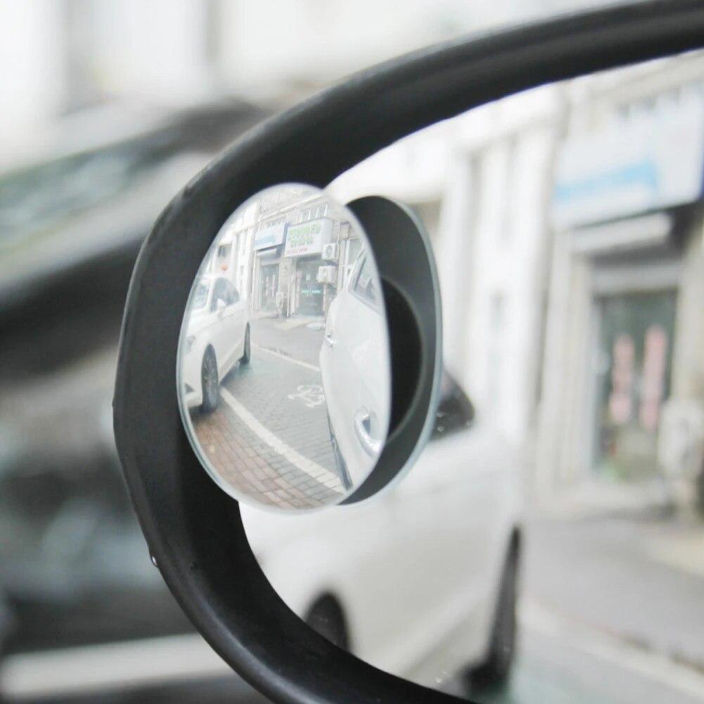 2Pcs Adjustable 360 Car Rearview Convex Mirror for Car Reverse Wide Angle Vehicle Parking Rimless Mirrors HD Blind Spot Mirror