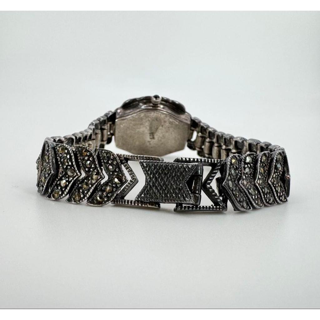 Used SV925 Ladies Watch Quartz Stone Decoration Working Item 32g Silver