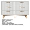 Bedroom Dresser Storage Cabinet, Chest of Drawers with 6 Drawers, White Sideboard Drawer Cabinet High Board for & All Living Rooms, Closet