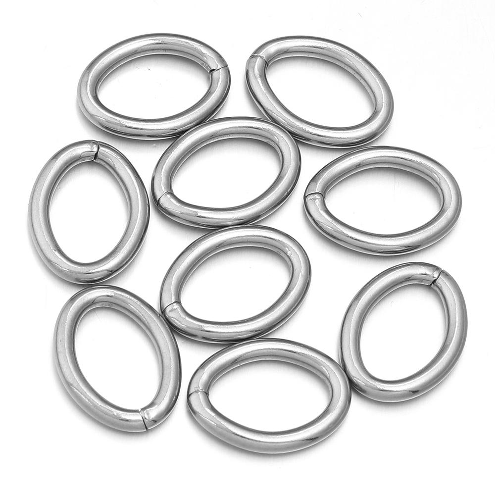 20pcs/lot Oval Stainless Steel Open Jump Rings Connectors Split Rings For DIY Bracelets Jewelry Making Materials Accessories