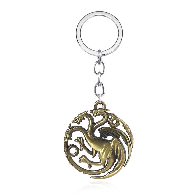 Classic Movie Dragon Shape Keychain Wolf Head Pendant Fashion Trend Bottle Opener Keyring for Fan Collectible Accessories