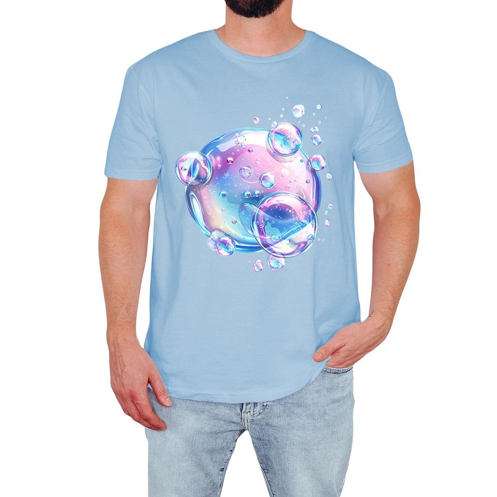 Colourful Bubbles Mens T-Shirt Fun Graphic Print Casual Tropical Summer Gift