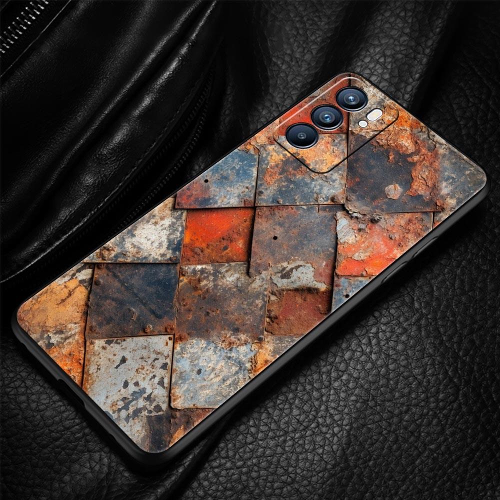 Vintage Industrial Style Rusty Phone Case For Oppo Reno 13 12 11 10 7 F Find X5 X6 A98 A80 A79 A78 A57 A54 A31 A17 Pro Soft TPU