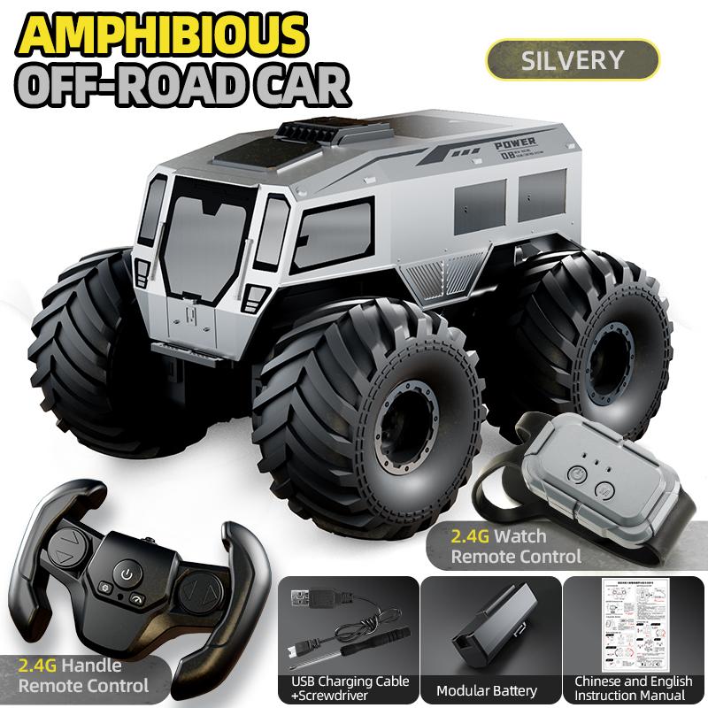 Q210 Amphibious Waterproof Rc Car Dual Control 4WD Off-road Remote Control Vehicle 2.4G Electric Climbing Crawler Toys for Kids