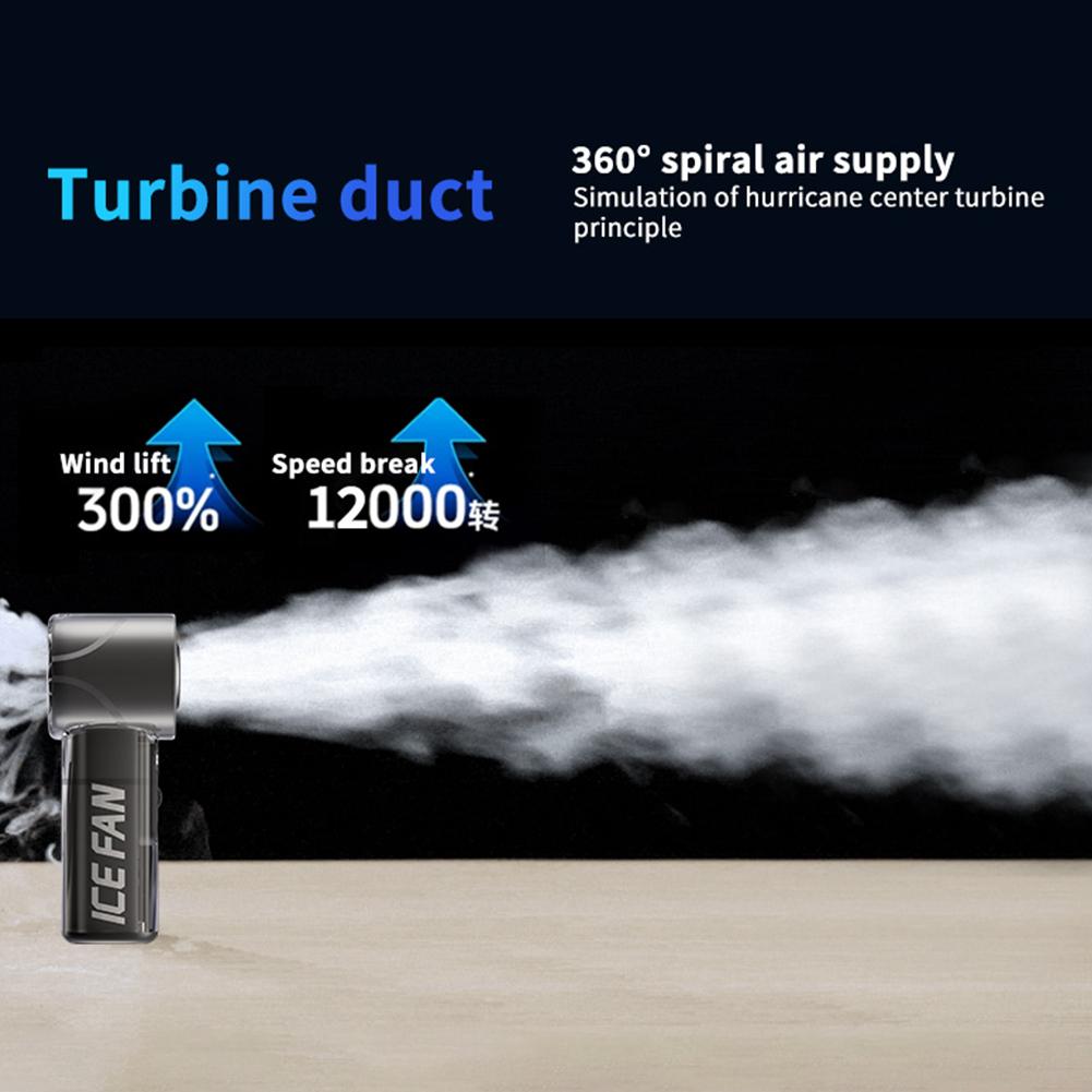 Portable Mini Handheld Turbo Fan 100 Wind Speeds Adjustable High Speed Cooling 3000mAh Rechargeable Fan Outdoor Air Conditioner