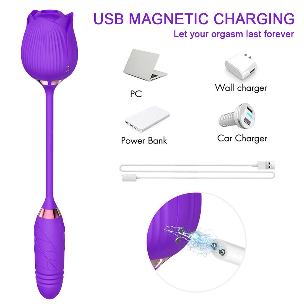 Powerful Rose Sucking Vibrator Female Clitoris Clit Sucker Vacuum Nipple Stimulator Love Egg Sexy Toys Goods for Women Adults