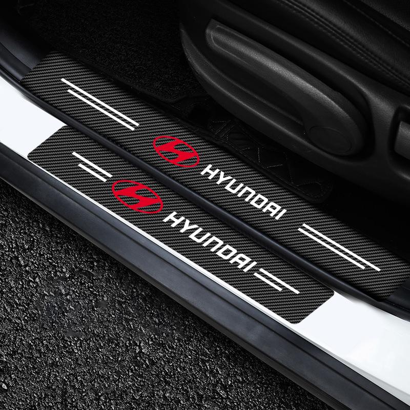 4 Buc/Set Protecție Prag Ușă Mașină Fibră de Carbon Autocolant 3D Accesorii Auto Pentru Hyundai Tucson 2021 Accent I10 I20 Kona Getz Solaris I30 Creta