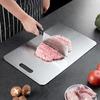 Doppelseitige Schneidebrett Edelstahl Hackbrett Antibakteriell Geruchsneutral Küchenhackmatte für Fleisch Gemüse
