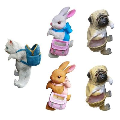 Estátua de Planta em Vaso Animal Estátuas de Jardim Fofas Coelho Pendurado Decoração Externa