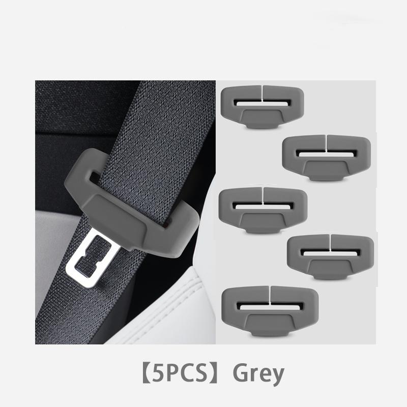5PCS Car Seatbelt Buckle Cover Soft Silicone Anti-scratch Protector Safety Belt Buckle Guard Universal Car Clip Protection Cover