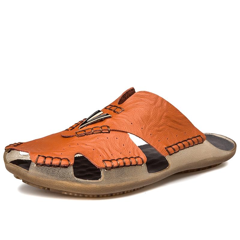 

Fashion Stylish Trend Mens Beach Slippers Comfortable Male Walking Sandals Non Slip Half Drag Leisure Walk Beach Flats Soft Flip-flops 48